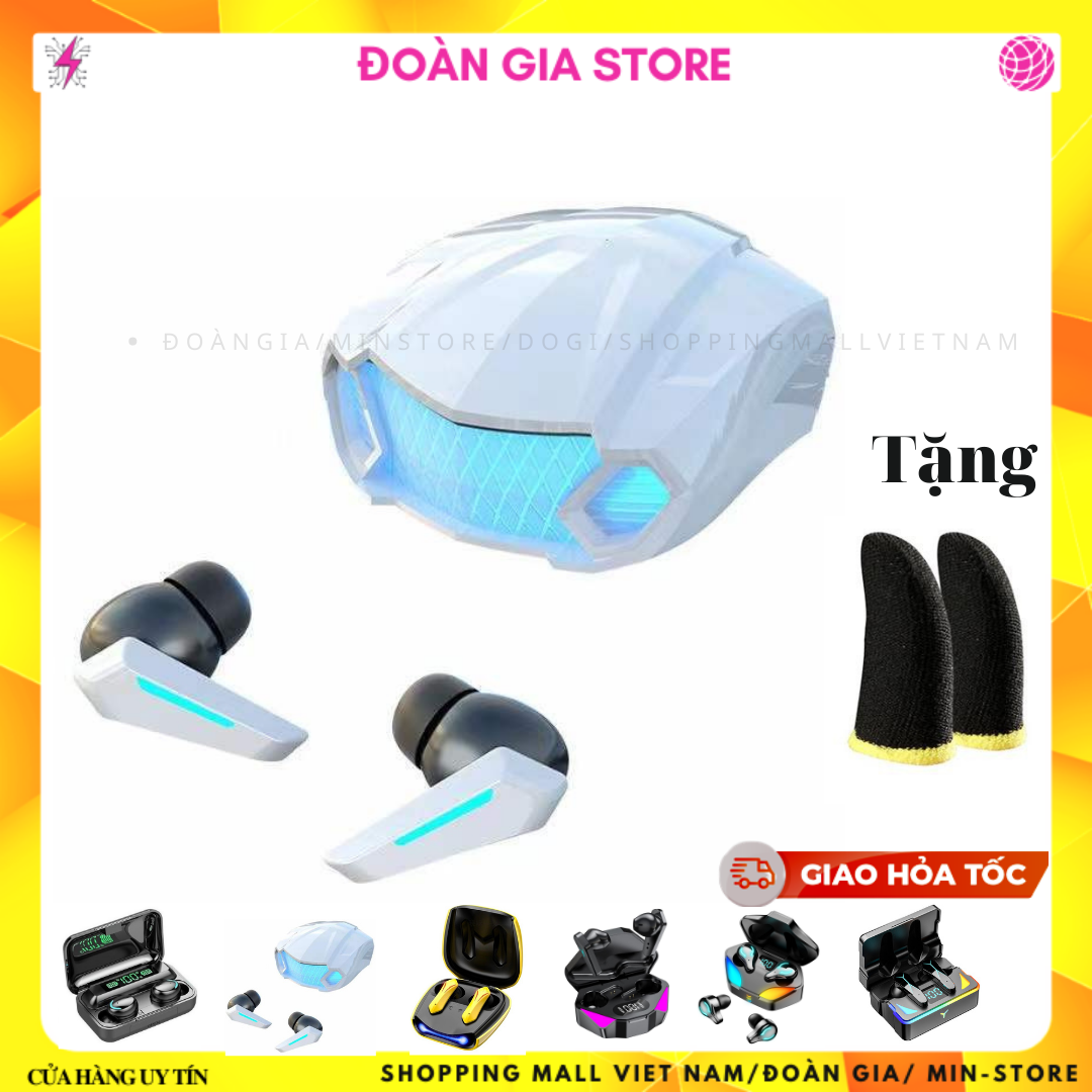 Tai nghe gaming bluetooth M5 Trắng version Bluetooth 5.2 và găng gaming Tai nghe không dây Âm trầm đầy đủ Loại bỏ tiếng ồn HiFi Stereo