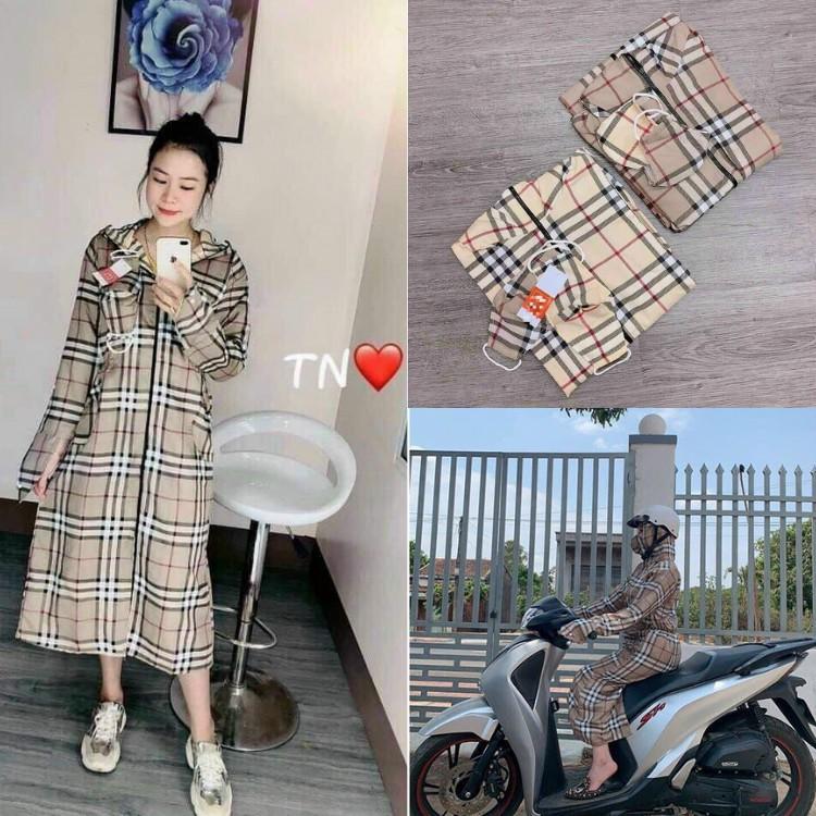 Áo Chống Nắng Nữ Toàn Thân 2 Lớp Chống Tia UV Cao Cấp Chất Kaki Dày Cao Cấp Tặng Kèm Khẩu Trang