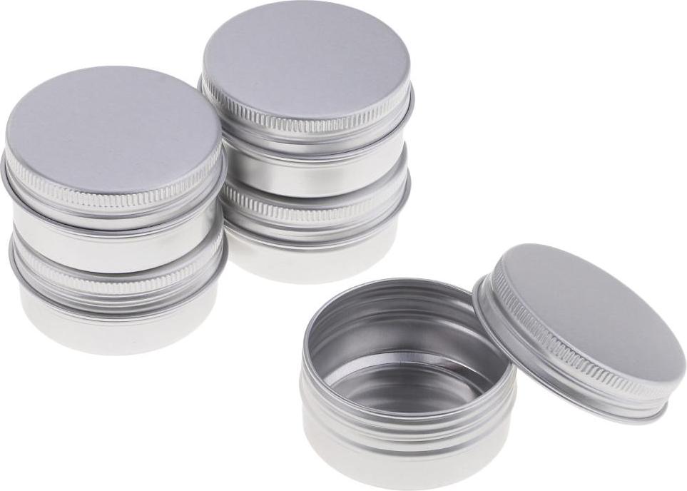 5 Pieces Aluminum Cosmetic Pot Lip Balm Jar Containers Oil Wax Empty