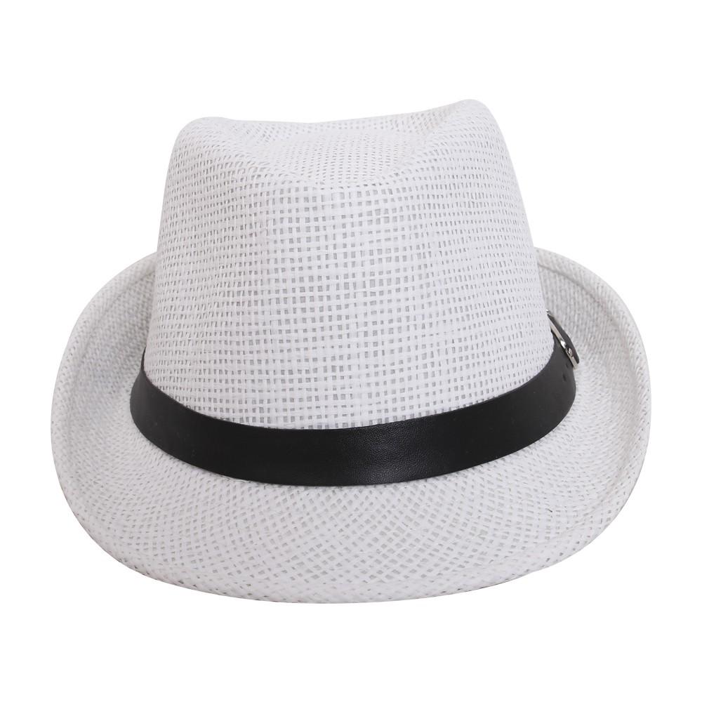 1 mũ cói đi biển thời trang nam nữ màu trắng (free size)