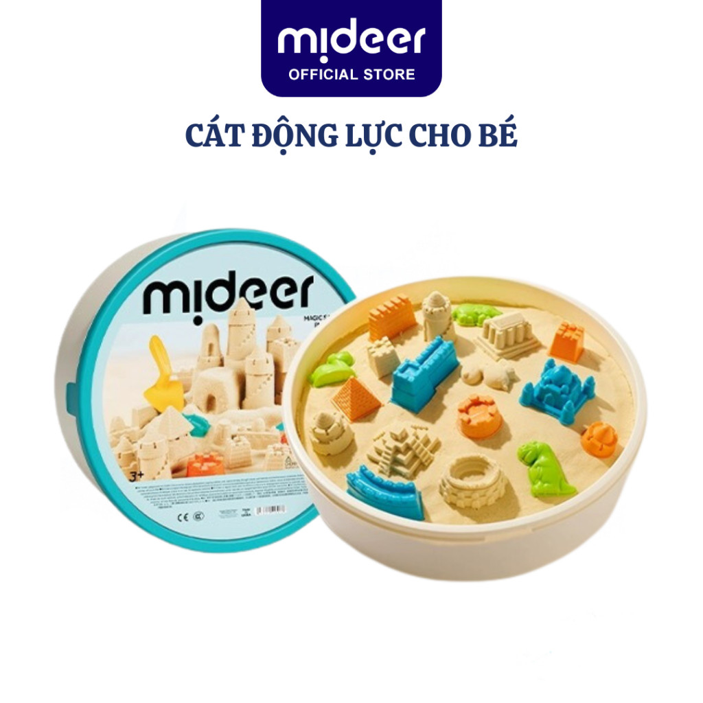 Cát động lực cho bé Mideer an toàn kèm khuôn dụng cụ, cát trọng lực dẻo tạo hình Magic Sand Play - Set cát ma thuật
