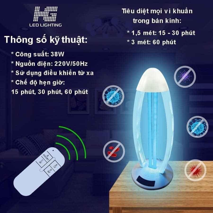 Đèn diệt khuẩn tia cực tím 38W UVC