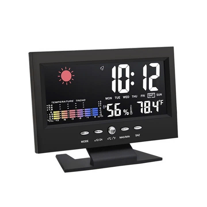 Đồng Hồ LED Để Bàn Báo Thức Cảm Biến Âm Thanh, Màn Hình LCD Có Báo Nhiệt Độ, ĐÈN TRANG TRÍ , ĐỒNG HỒ TREO TƯỜNG