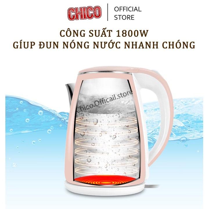 Ấm siêu tốc JipLai Thái Lan 2.5L, Ấm đun nước 2 lớp cách nhiệt chống giật tự ngắt bảo hành trọn đời