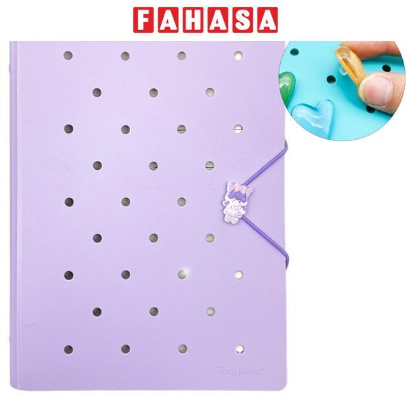 Sổ Còng Trang Trí A5 Bìa Cứng - 80 Trang - 6 Lỗ Charm Dây Tone Pastel - Sworld ST6191-PE - Purple