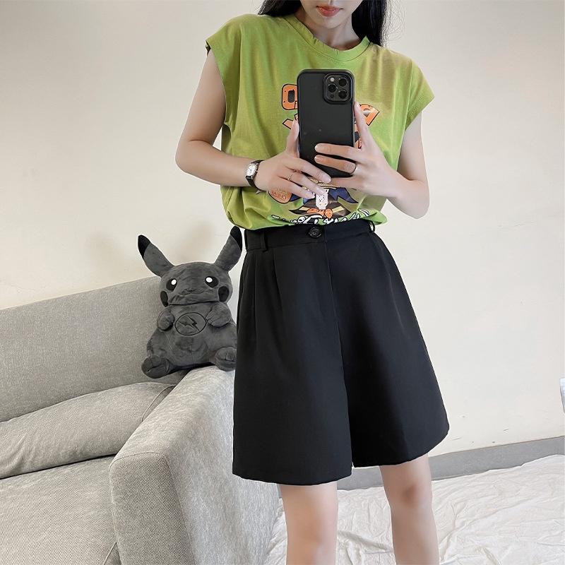 Quần Đùi Nữ Khuy Trước Zinti Túi 2 Bên Chất Liệu Vải Lụa Thô QS02