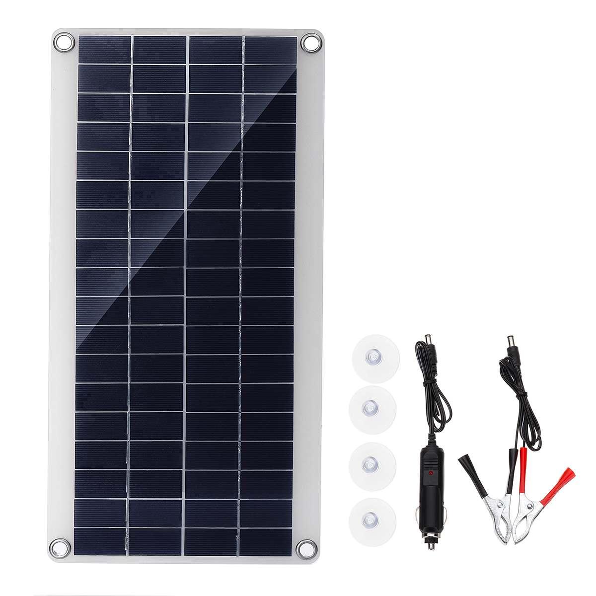 Bảng Điều Khiển Năng Lượng Mặt Trời 300W Sạc Nhanh Di Động Chống Nước Kép 12/5V DC USB Sạc Khẩn Cấp Bộ Sạc Pin Ngoài Trời Cho Du Thuyền RV Xe Hơi