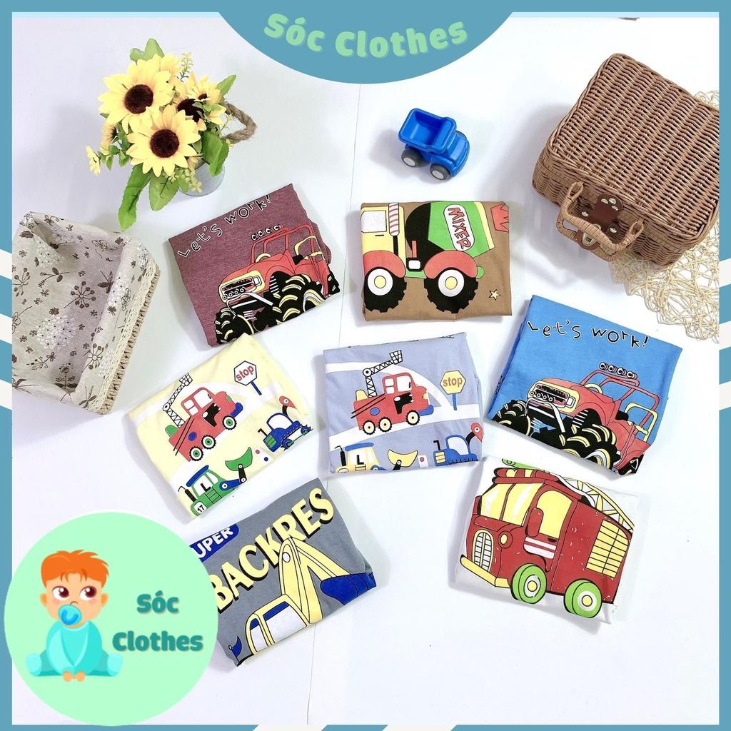 Bộ Cotton Ô tô Cho Bé Mặc Hè Size 20-30kg