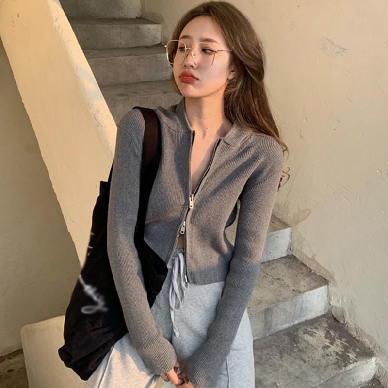 Áo khoác cardigan tay dài phong cách thời trang Hàn Quốc