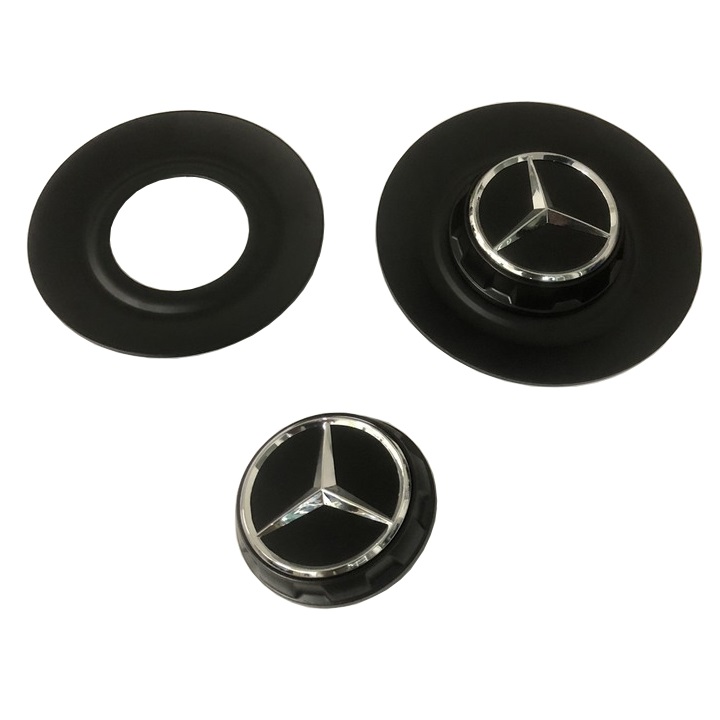 Bộ logo chụp mâm, ốp lazang bánh xe ô tô thiết kế dành cho một số dòng xe Maybach BC-1100, chất liệu liệu hợp kim nhôm và nhựa ABS