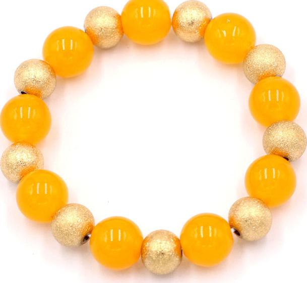 Vòng tay phong thủy - thạch anh vàng 12 ly VTAVHVM1 - hợp mệnh Kim, mệnh Thổ