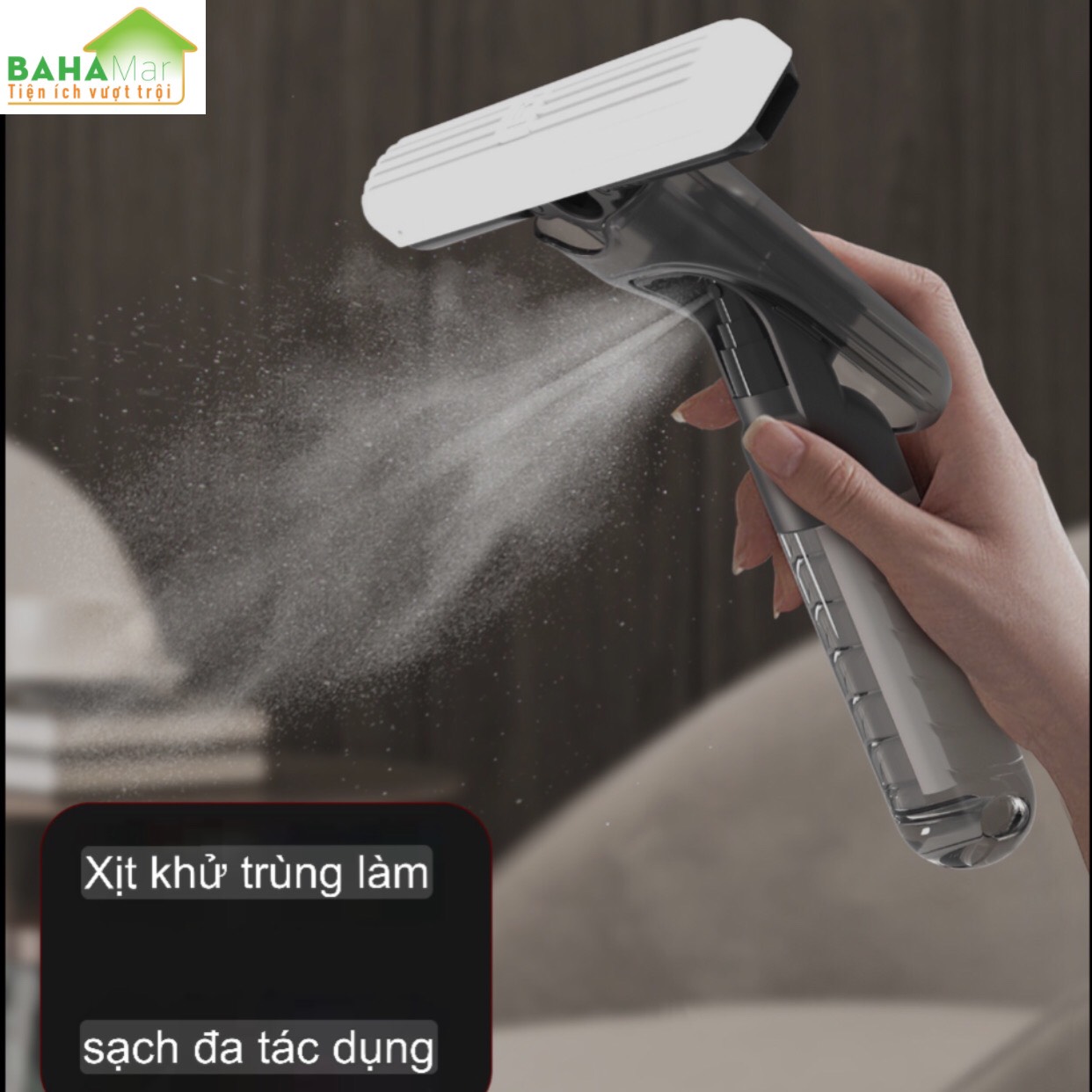 CÂY LAU MINI TỰ VẮT CÓ TÍCH HỢP VÒI PHUN NƯỚC TẠO ẨM SỬ DỤNG KÉP LAU BÀN, LAU KÍNH, LAU BẾP, VỆ SINH GIA ĐÌNH THUẬN TIỆN  "BAHAMAR " Có đầu xịt khử trùng làm sạch sâu, làm sạch tức thì và có khả năng ức chế vi khuẩn.