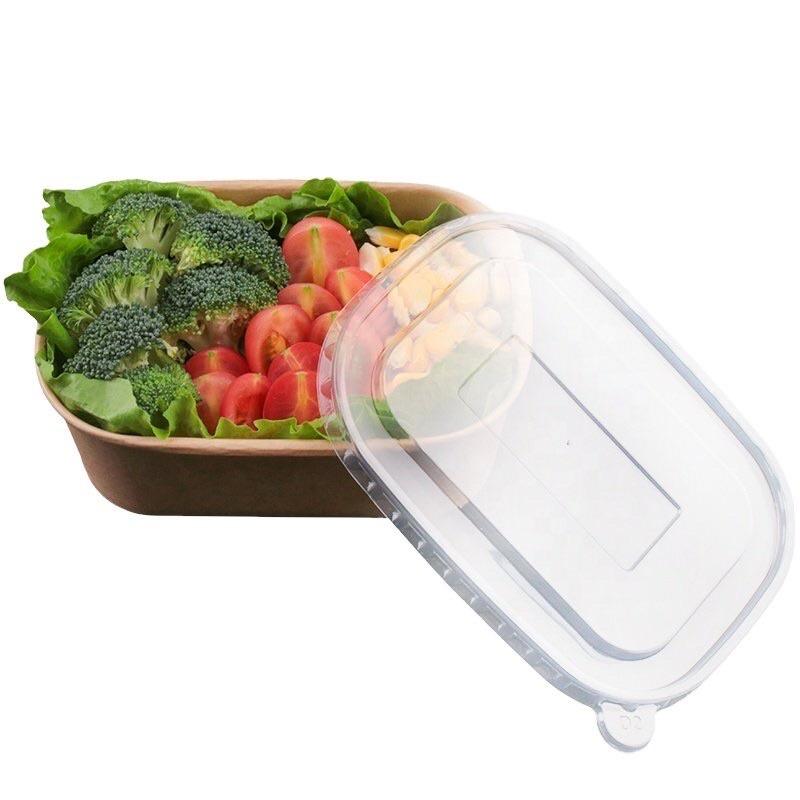 50 cái Hộp giấy vuông bento kèm nắp 750ml, 1000ml