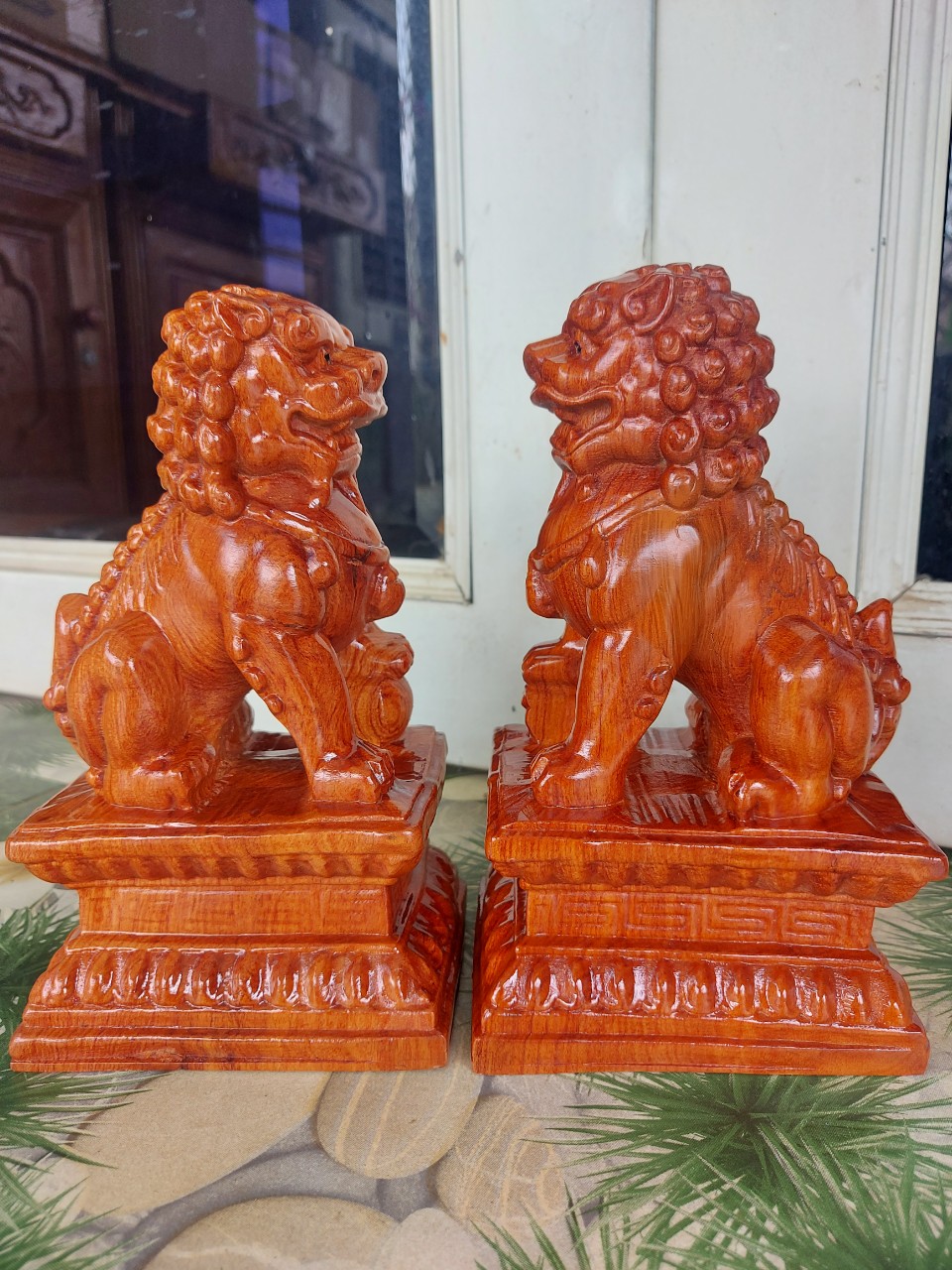 Cặp kỳ lân phong thuỷ gỗ hương cao 30-40 cm