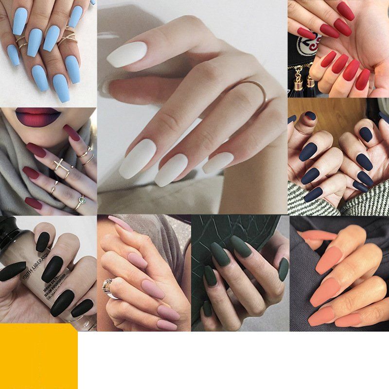 Móng tay giả, bộ 24 nail giả kiểu dáng đơn giản kèm keo dán thời trang MG12