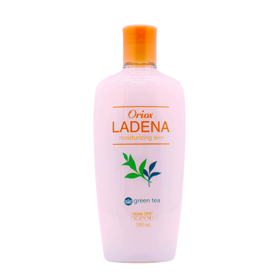 Nước hoa hồng và sữa dưỡng trà xanh dịu nhẹ Oriox Ladena Moisturizing Hàn Quốc 390ml