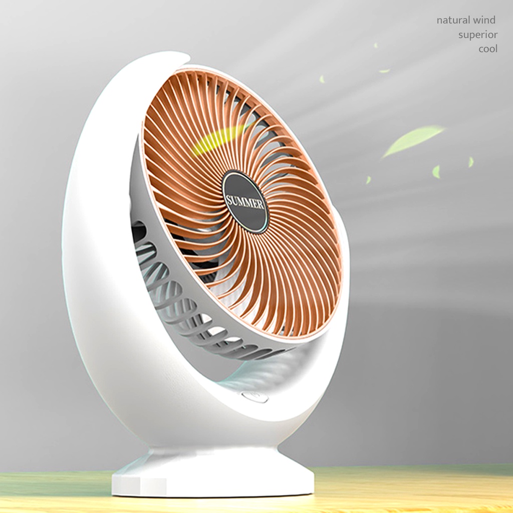 Quạt Mini Để Bàn Sạc Pin - Quạt Tích Điện Loại Lớn SUMMER Desktop Fan, Quạt Điện 3 Tốc Độ Gió, Tích Hợp Chế Độ Gập Thông Minh Sử Dụng 6-8 Tiếng