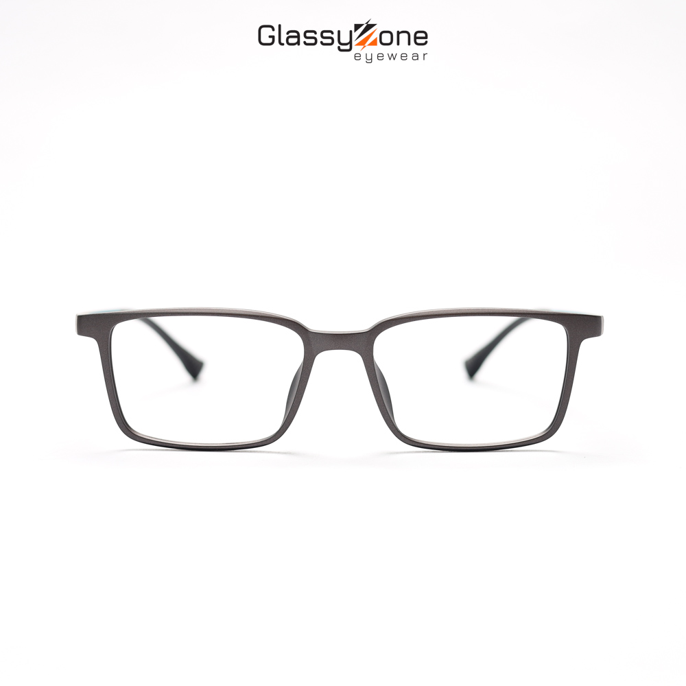 Gọng kính cận, Mắt kính giả cận nhựa Form vuông Unisex Nam Nữ Lodge - GlassyZone - ĐEN