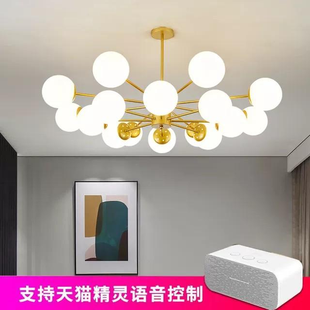 Đèn chùm thả phòng khách 12 bóng tròn, đèn trang trí trần, tặng kèm 12 bóng led