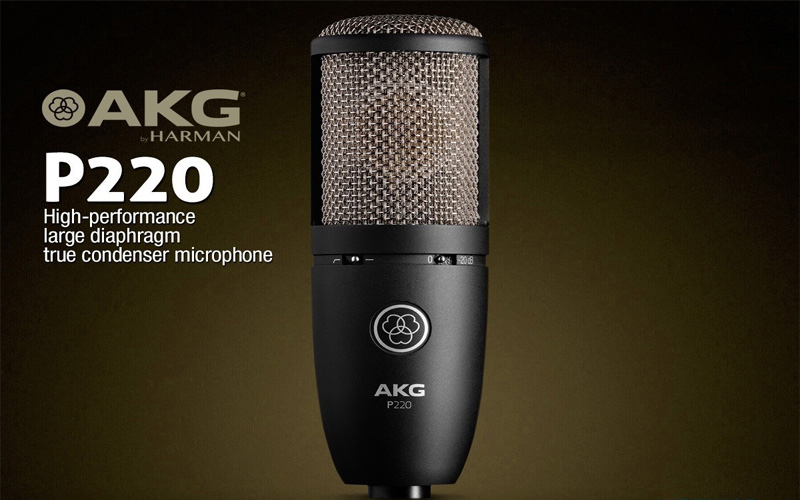 Micro thu âm AKG P220 - Mic thu âm cao cấp dành cho phòng thu, nhạc cụ, livestream chuyên nghiệp - Chính xác tuyệt đối, cắt tần tốt, lọc tạp âm tối ưu - Thiết kế sang trọng, chắc chắn - Kết nối với sound card, mixer, PC dễ dàng - Hàng chính hãng