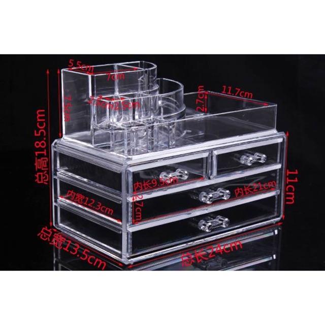 Khay đựng mỹ phẩm,đồ trang sức Mica 4 tầng