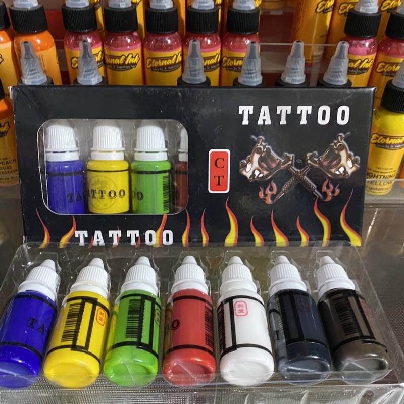 7 mầu mực tập xăm Tattoo Ink