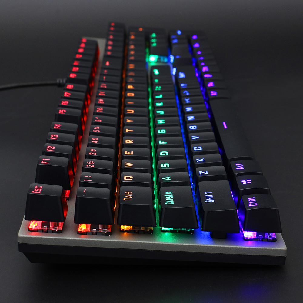 HXSJ L300 Wired 104-key Keyboard RGB Backlit Keyboard N-key Rollover Blue Switch