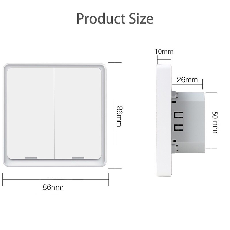 Công Tắc Cơ ( Dùng Sóng Zigbee )Thông Minh Hình Vuông Điều Khiển Trên Ứng Dụng Tuya SHP-EU