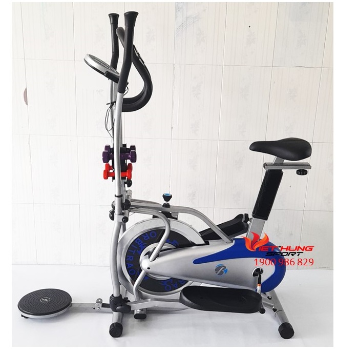 Xe Đạp Tập Thể Dục Ibike Orbitrack-4600 Pro. Mẫu mới Bánh đà lớn có đĩa xoay eo đồng hồ đo nhịp tim