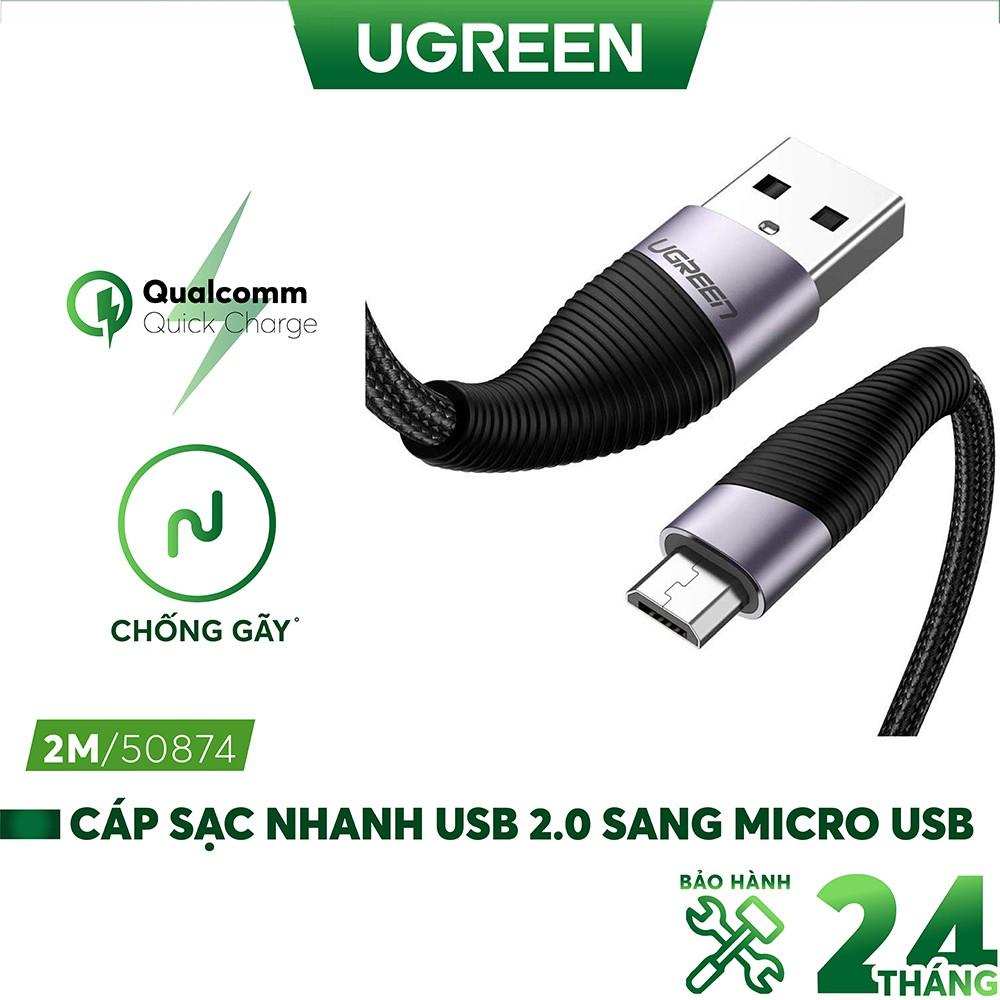 Cáp sạc và truyền dữ liệu cho điện thoại Android UGREEN ED017 hỗ trợ công nghệ sạc Quick 3.0 - Hàng chính hãng