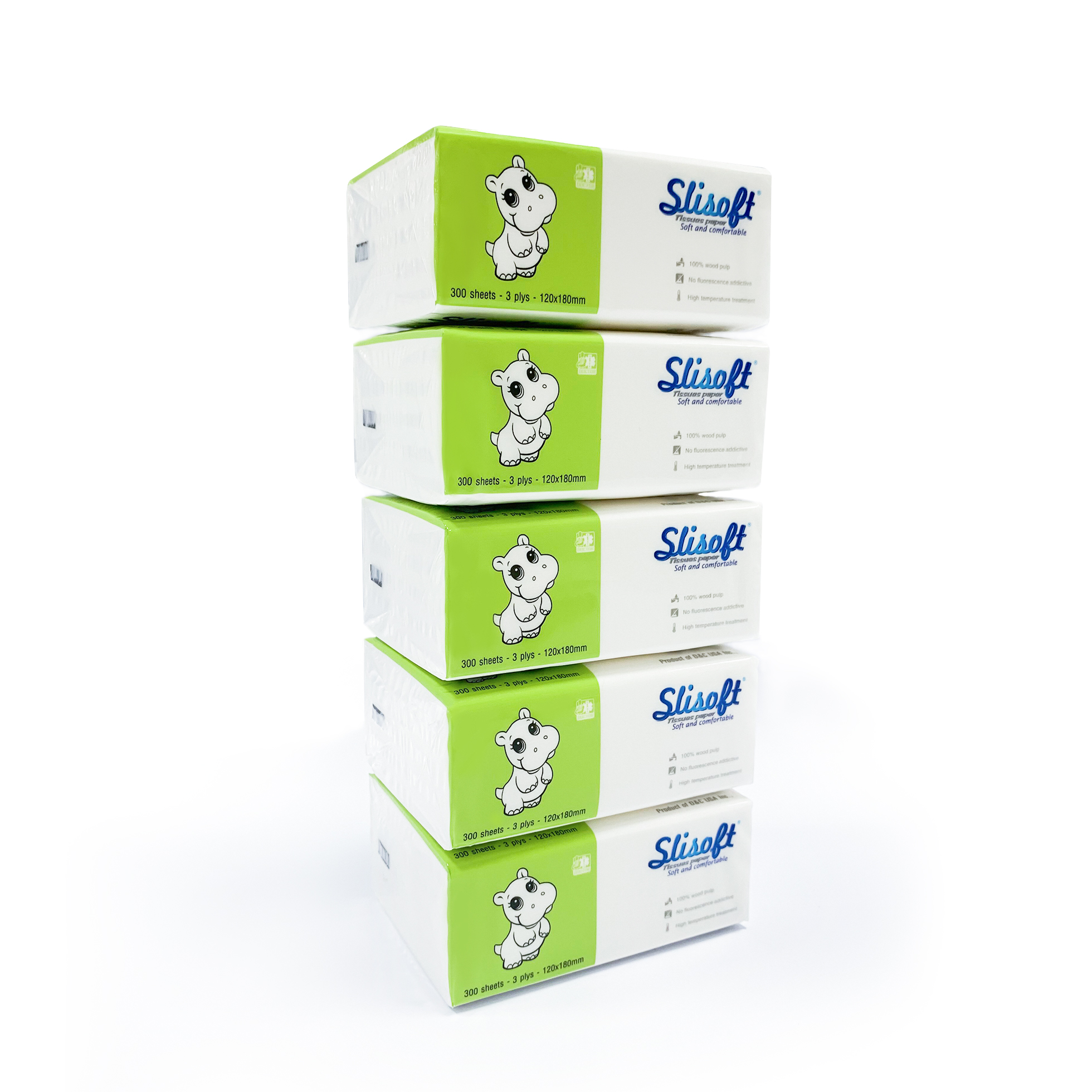5 Bịch Giấy ăn Slisoft Trắng 3 lớp x 100 tờ đa năng,khăn giấy rút không chất tẩy trắng an toàn cho cả gia đình