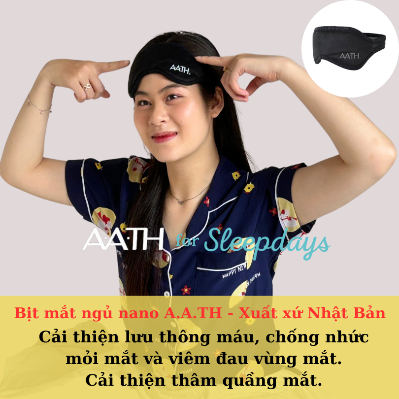 Bịt mắt ngủ cao cấp nano A.A.TH thư giãn mắt, giảm đau nhức mỏi mắt, xuất xứ Nhật Bản