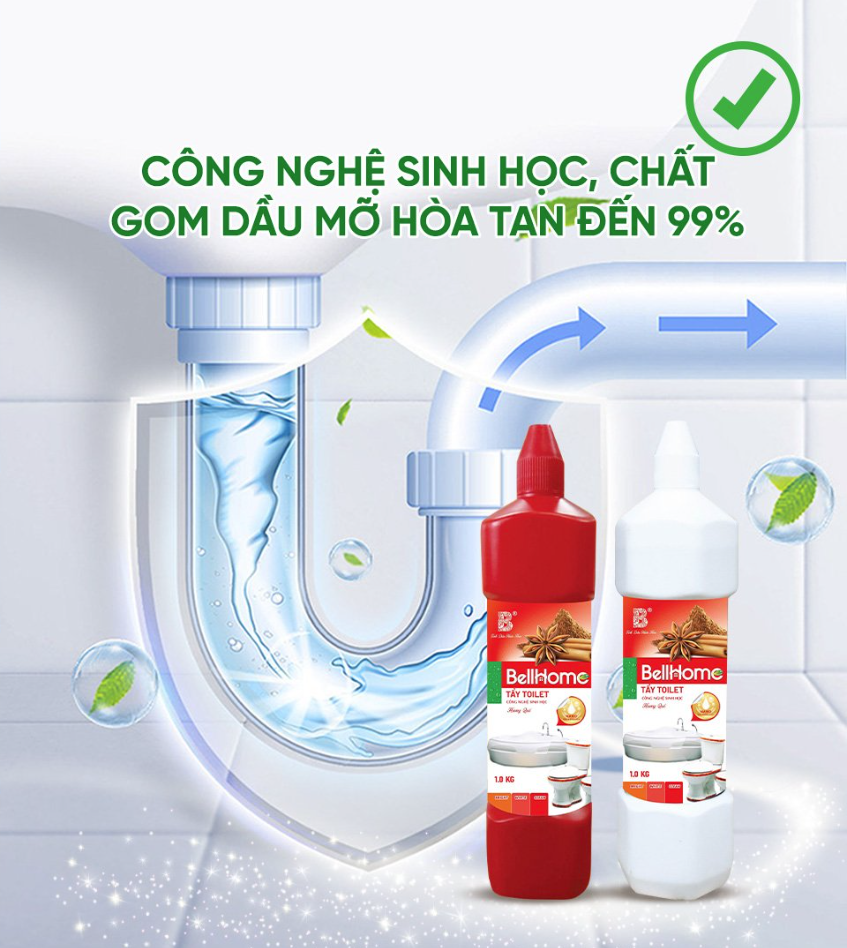 Tẩy Toilet Công Nghệ Sinh Học Bell Home Hương Quế 1KG Đỏ