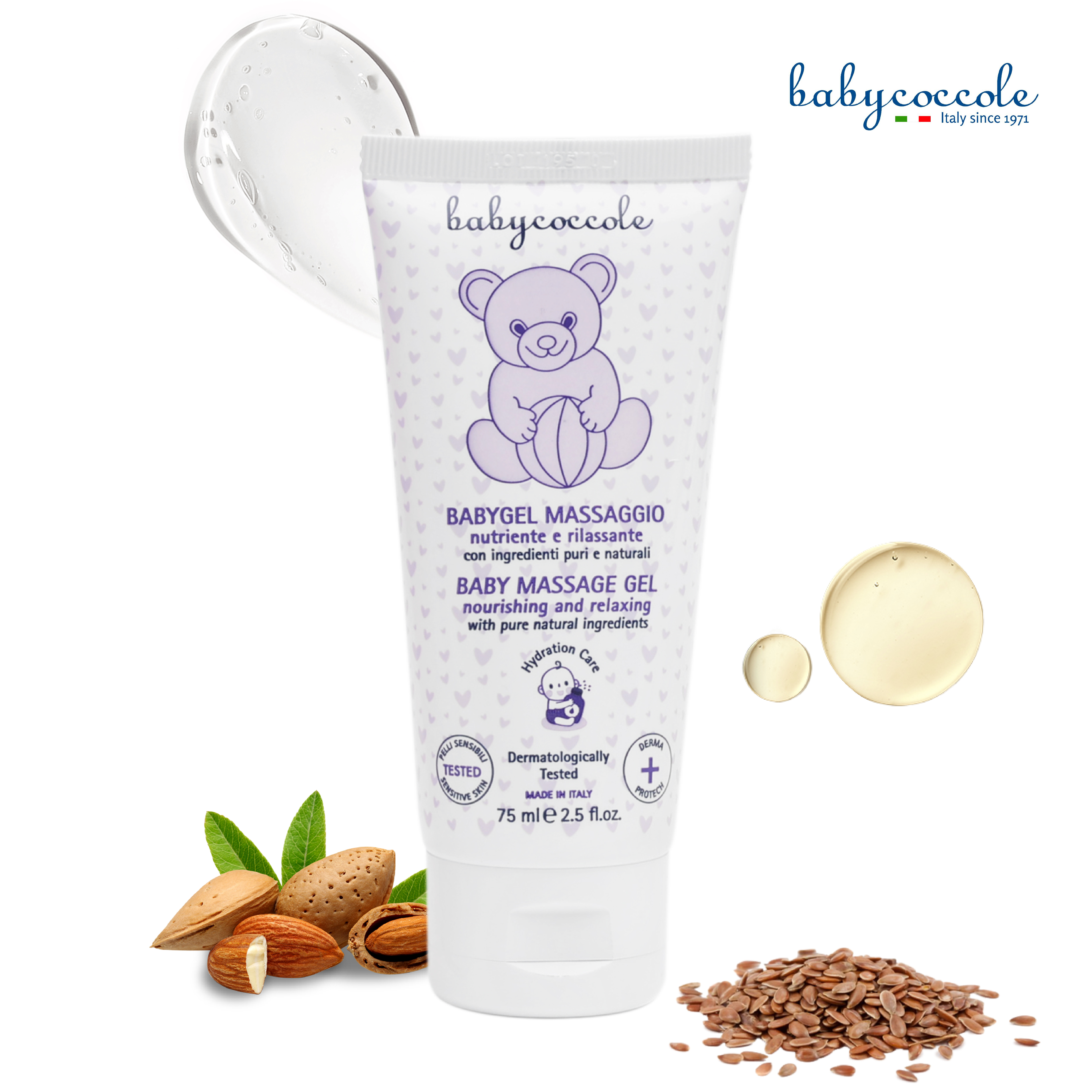 Gel massage cho bé chiết xuất hạnh nhân Babycoccole 75ml 0M+