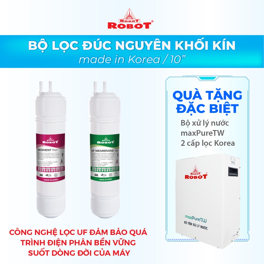 Máy Lọc Nước Điện Giải Nóng Thông Minh ROBOT IonSmart 911 Nóng Thông Minh Tạo 11 Loại Nước Điện Giải - Hàng Chính Hãng