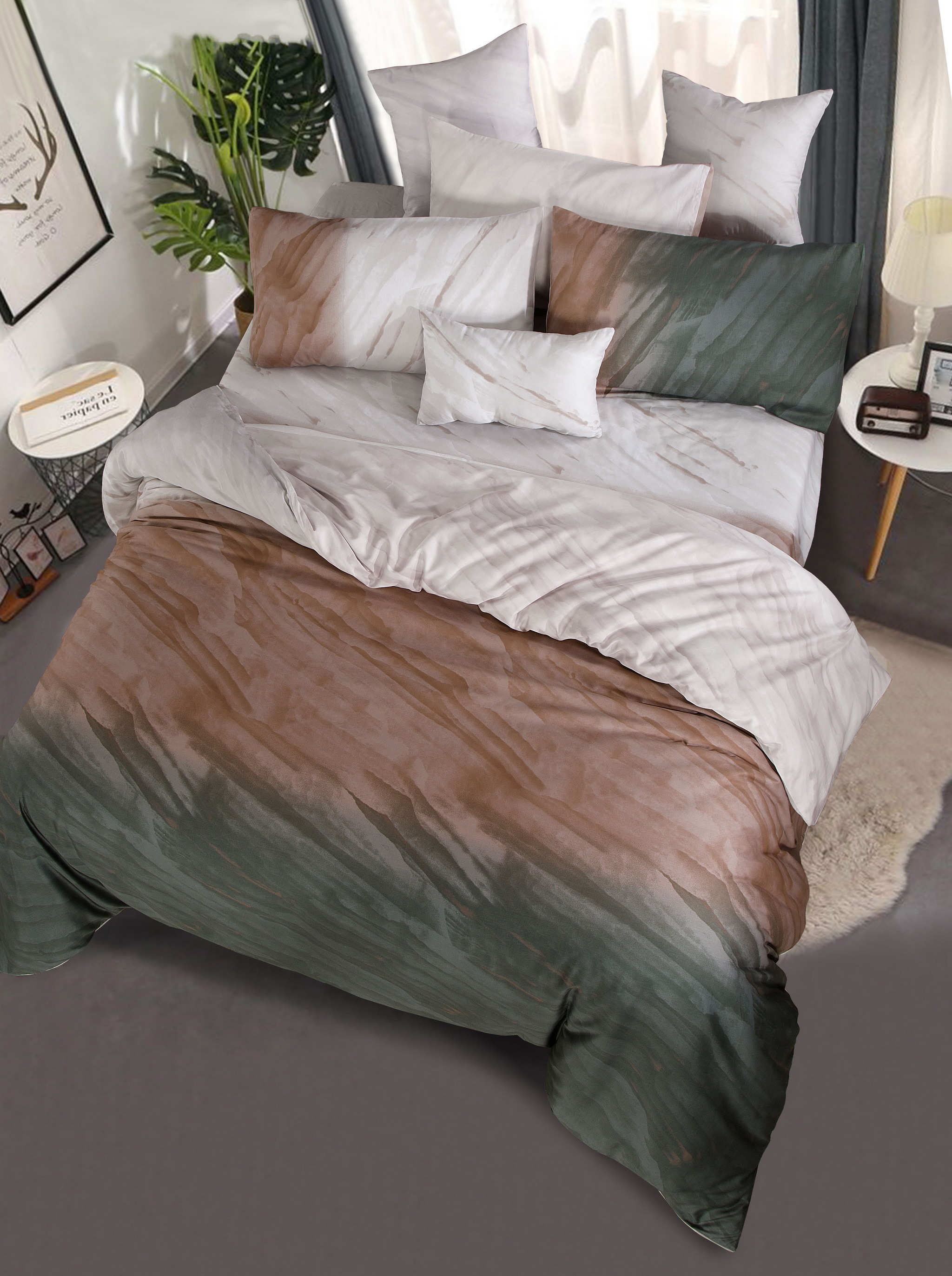 Bộ Ga kèm Vỏ Chăn Akemi Cotton Select Affluence, gồm 6 món