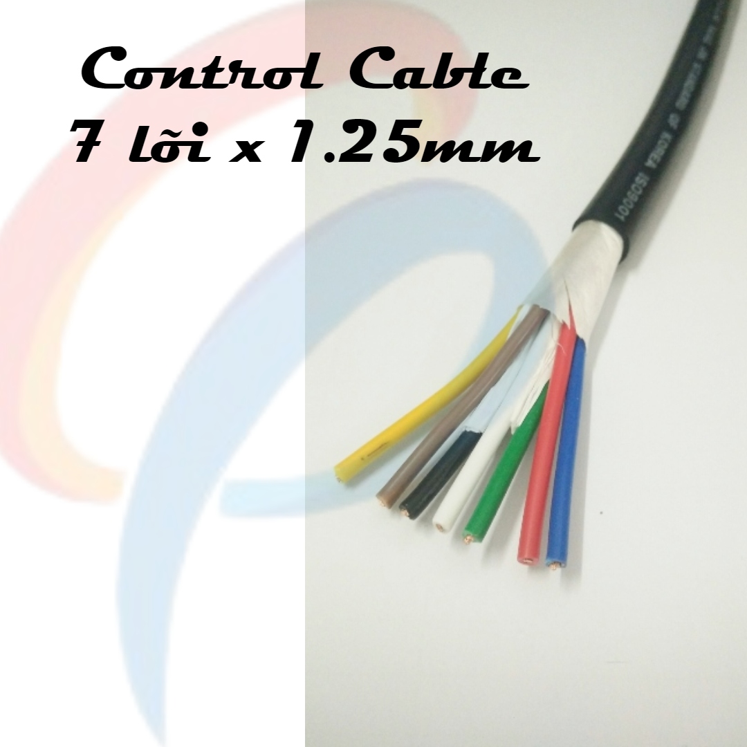 Cáp điều khiển 7 lõi x 1.25mm không lưới chống nhiễu điện áp 500 volt