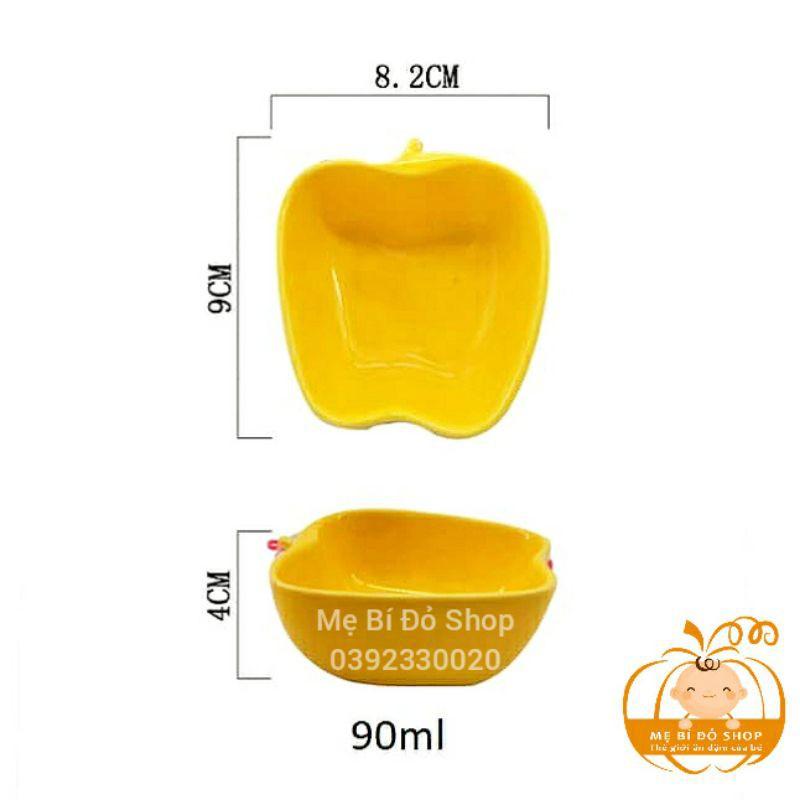 Bát Ăn Dặm Gốm Sứ Kiểu Nhật Hình Quả Táo Nhỏ Cho Bé