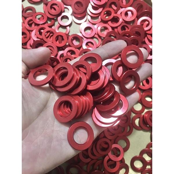 Long đền nhôm màu đỏ 6li 8li 10li 12li 14li được tiện chi tiết tỉ mỉ dày dặn