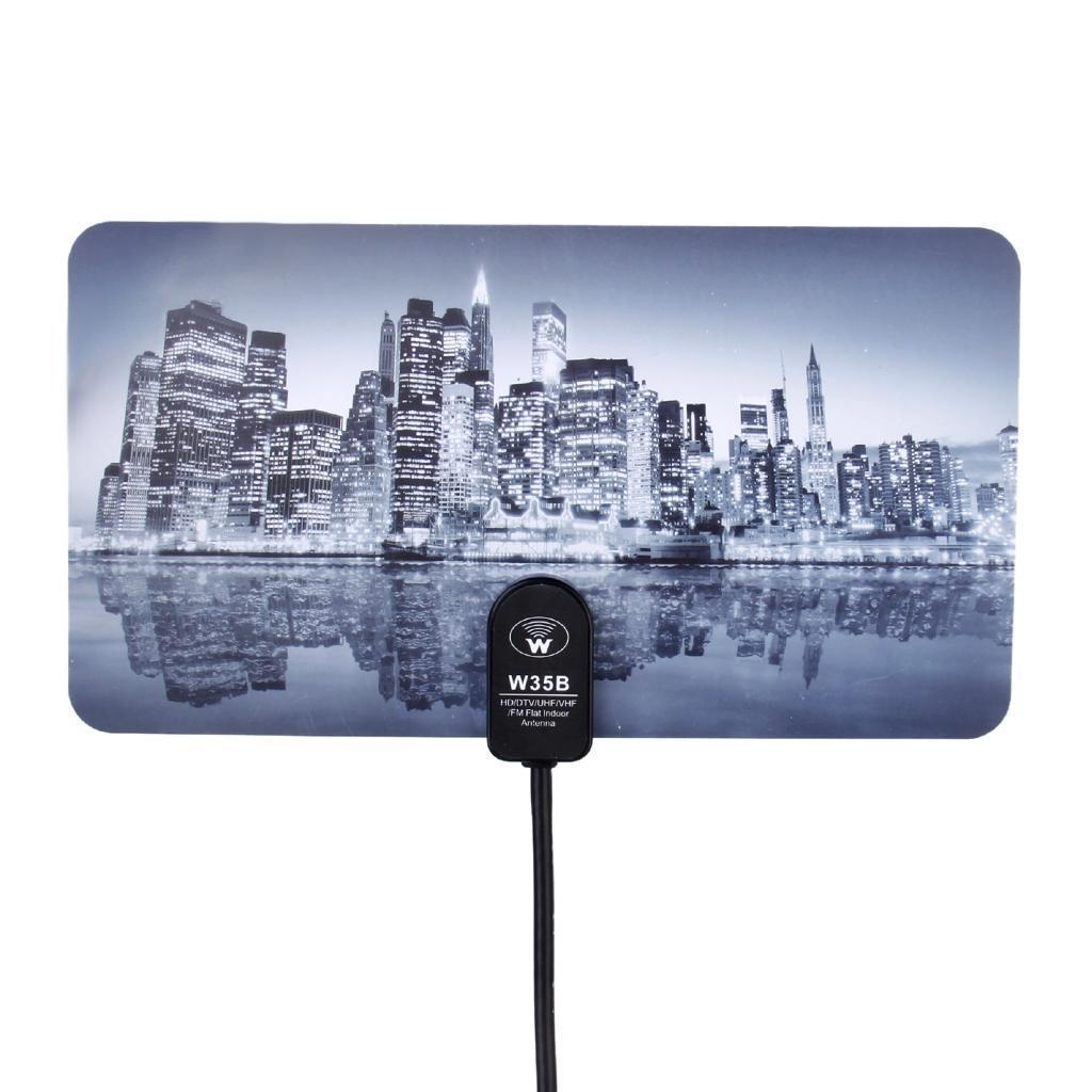Digital TV Antenna 35dBi TV DTV HD Signal Flat Indoor Antenna 360 ° - City