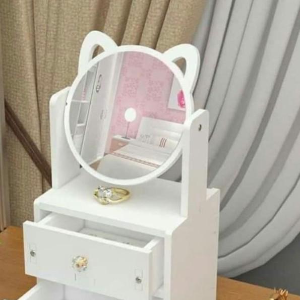 Kệ mỹ phẩm gương tai mèo 2 tầng