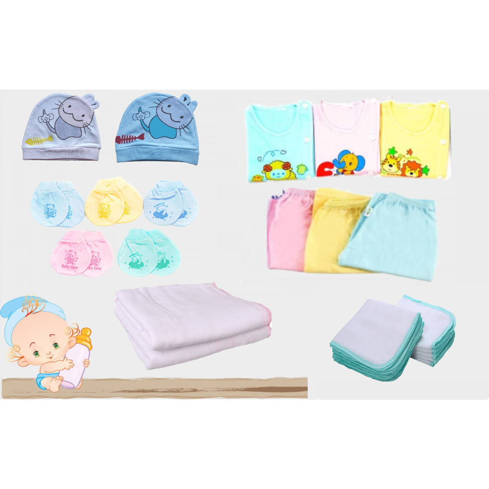 Set 30 món đồ cotton cao cấp cho bé sơ sinh từ 0- 3 tháng