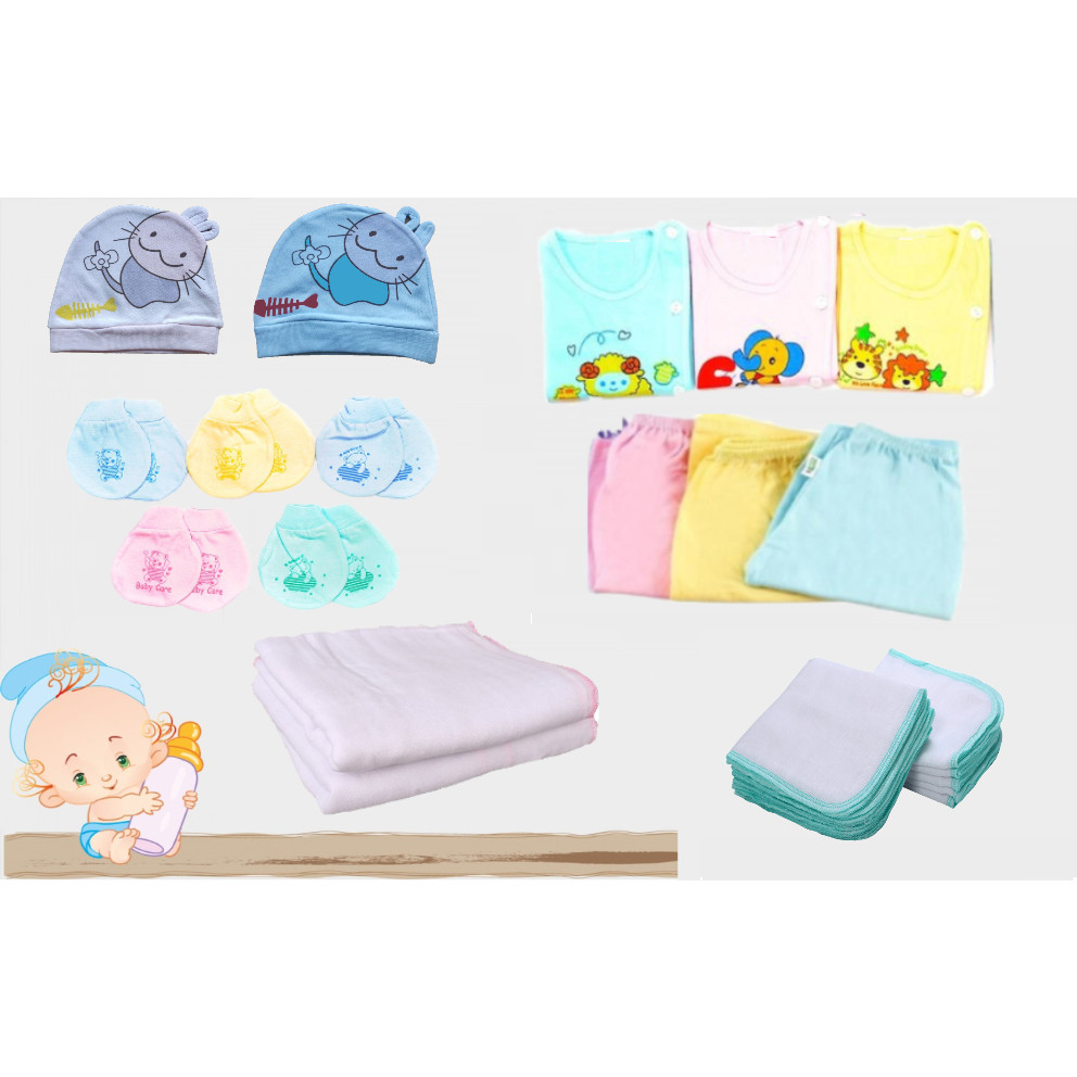 Set 30 món đồ dùng cotton cao cấp cho bé sơ sinh từ 0- 3 tháng