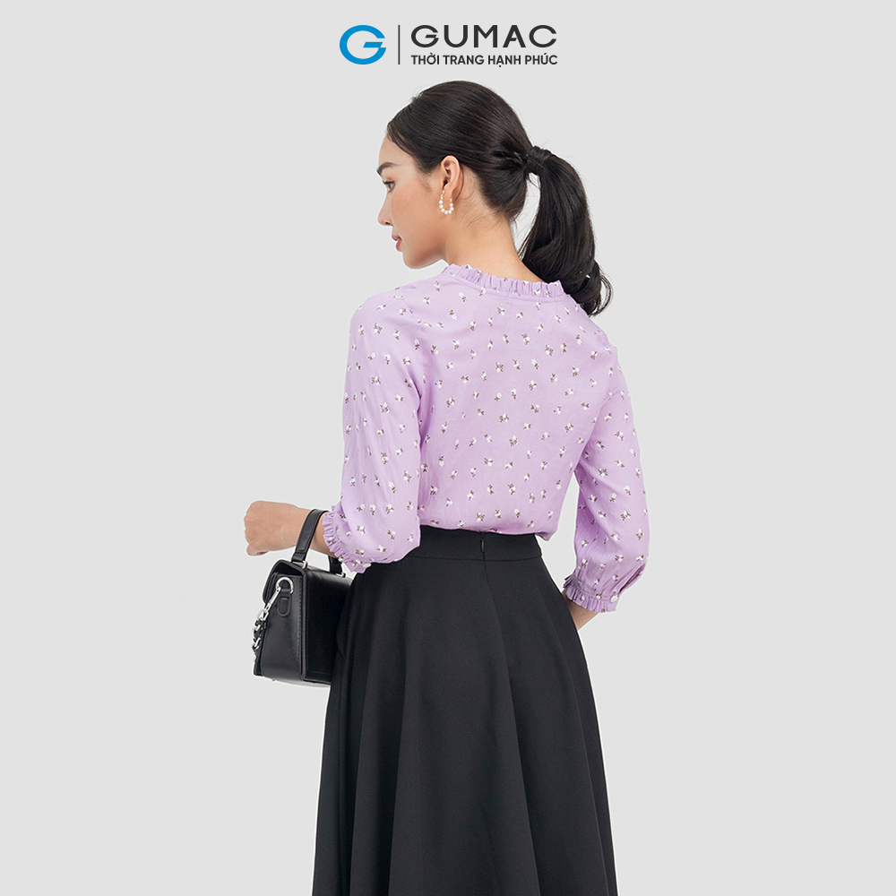 Áo sơ mi kiểu nữ GUMAC AC07015 thiết kế viền bèo nữ tính, thanh lịch