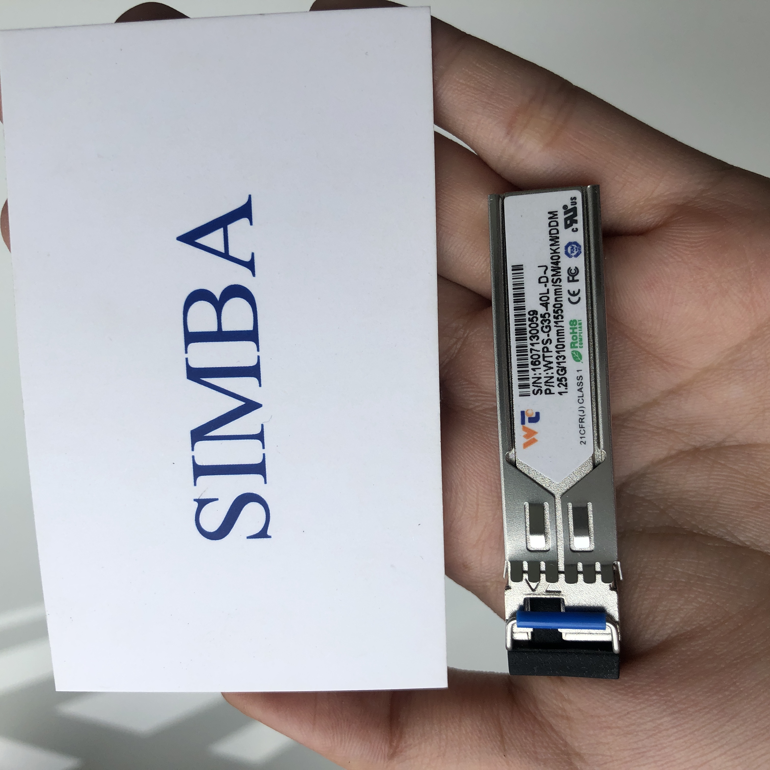 Module quang SFP 1.25G SM 1 core TX1310/RX1550nm 40KM LC DDM A side, tích hợp Juniper, WTPS-G35-40L-D-J