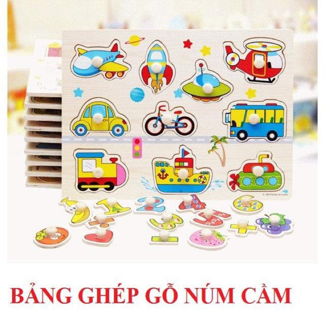 Đồ chơi bảng núm gỗ loại 20x30 cm nhiều chủ đề