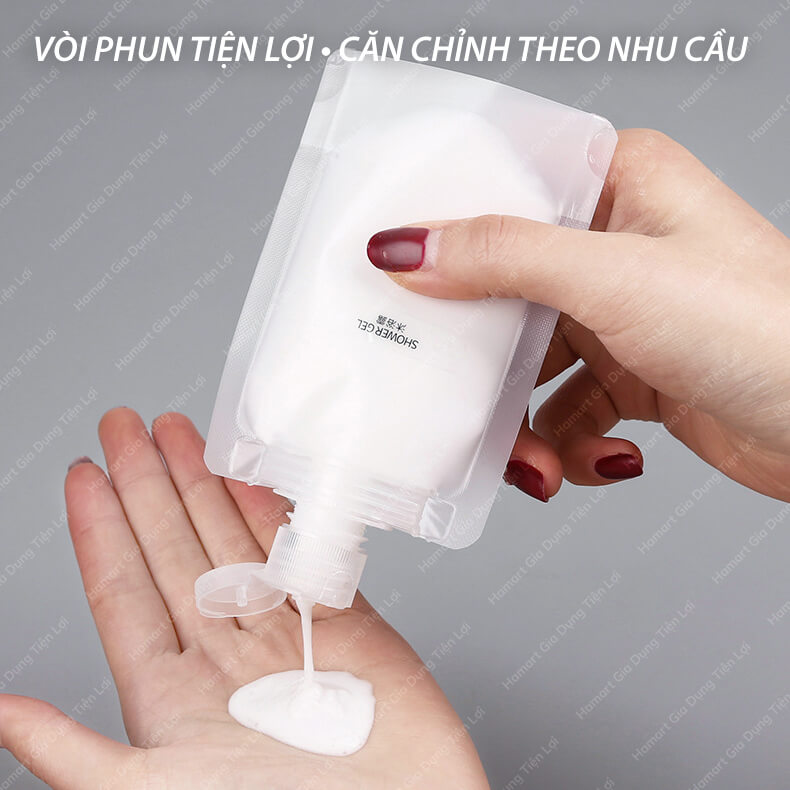 Túi Chiết Mỹ Phẩm Du Lịch Chiết Dầu Gội Sữa Tắm PET Nắp Kín Chống Rò Rỉ Tái Sử Dụng Tiện Lợi