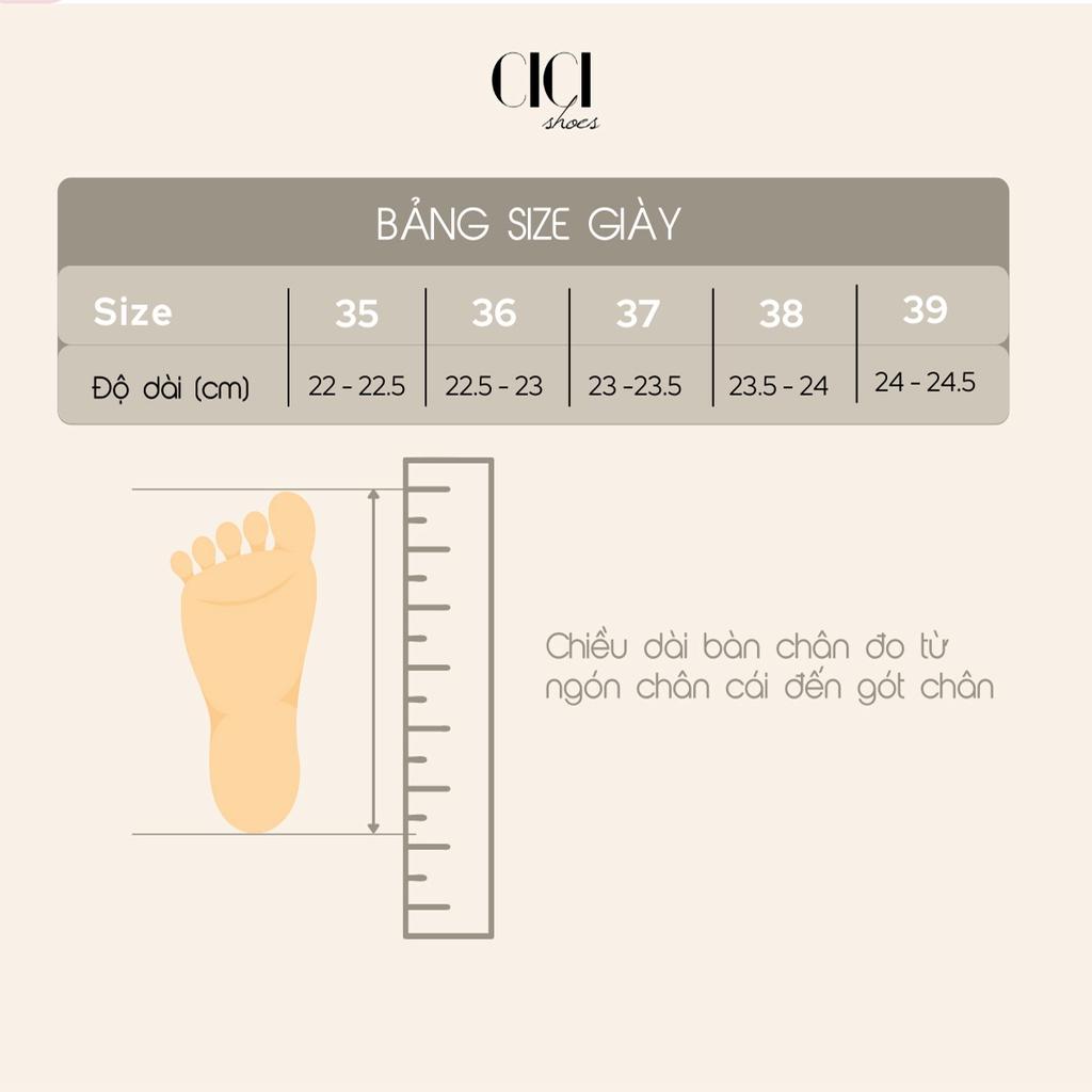 Giày búp bê nữ CiCi Shoes, giầy da lì mũi vuông khoá - BB200