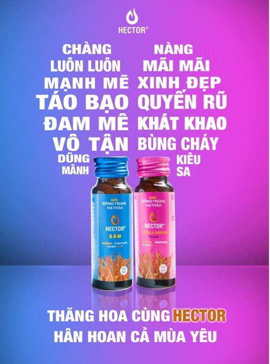 Combo 2 chai Nước Đông Trùng Hạ Thảo Hector Collagen &amp; Sâm Tăng , Đẹp Da, Cường Sức Khỏe , giúp ăn ngon ngủ tốt, tăng cường đề kháng