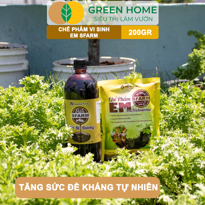 Chế Phẩm Vi Sinh EM Sfarm GreenHome, 200g, Ủ Phân Hữu Cơ Nhanh, Khử Mùi, Cải Tạo Đất Hiệu Quả